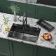 Кухонная мойка Roxen Simple 560220-70B PVD графит с коландером и дозатором