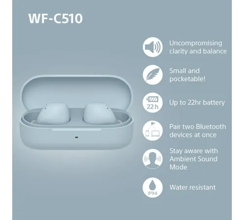 Наушники Sony WF-C510 голубой