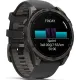 Умные часы Garmin Fenix 8 Sapphire, Titanium 47мм угольно-черный DLC, пепельно-черный силиконовый ремешок