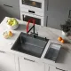 Кухонная мойка Roxen Simple 560220-50B PVD графит с коландером и дозатором