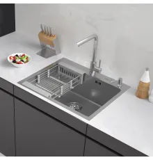Кухонная мойка ARFEKA ECO AR мойка 600*500, коландер, дозатор SATIN DECOR MILLET GRAINS