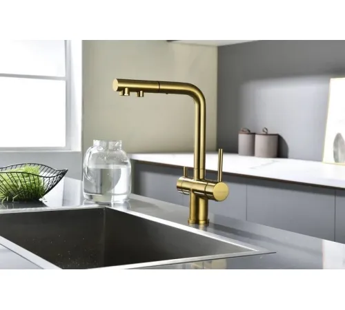 Смеситель Paulmark Serpentine Se213222-BG золото/брашированное золото