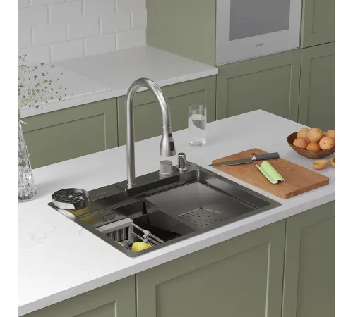 Кухонная мойка Roxen Stage Plus 560250-60 многофункциональная 8 в 1 60*48/сатин