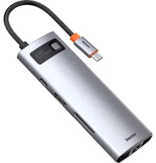 Док-станция Baseus Metal Gleam Series 8-in-1 Multifunctional Type-C HUB Docking Station CAHUB-CV0G