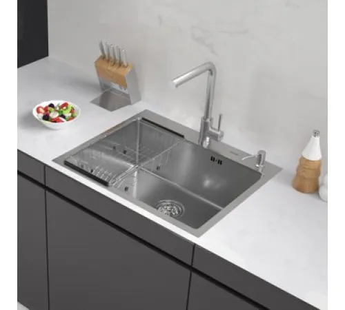 Кухонная мойка ARFEKA ECO AR мойка 600*500, коландер F, дозатор SATIN DECOR VOLCANIC