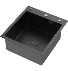 Кухонная мойка ARFEKA ECO AR 450*500 POP-UP BLACK PVD NANO DECOR