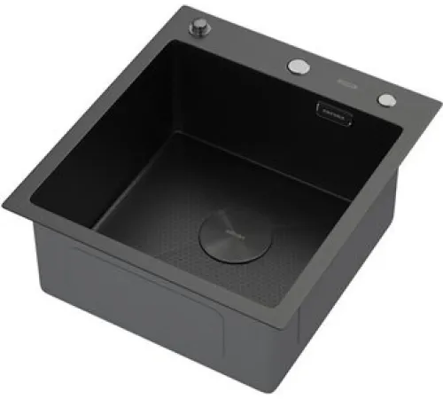 Кухонная мойка ARFEKA ECO AR 450*500 POP-UP BLACK PVD NANO DECOR