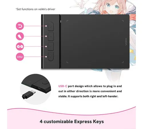 Графический планшет Veikk Creator Pop VK430