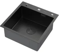 Кухонная мойка ARFEKA Eco AR 500*500 POP-UP BLACK PVD NANO