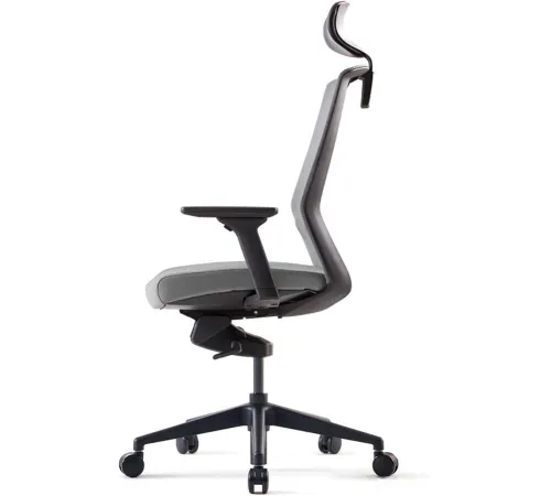 Кресло Bestuhl J1 Black Pl с подголовником серый