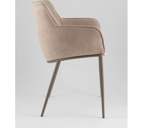 Стул с подлокотниками Stool Group Твигги LV-118-RlL-08-7006 шенилл бежевый/бежево-серый
