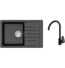 Кухонная мойка Berge BR-7602 + Like F8007122 черный