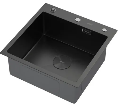 Кухонная мойка ARFEKA ECO AR мойка 500*500 POP-UP, коландер F, дозатор BLACK