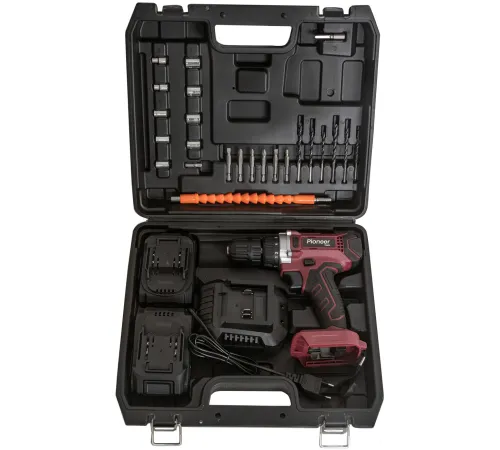 Дрель-шуруповерт Pioneer Tools CD-M2012C-USP с 2-мя АКБ, кейс, оснастка