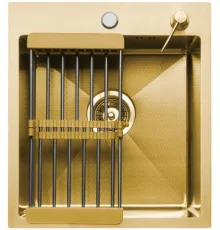 Кухонная мойка Aquaforta 450*500, коландер, дозатор GOLD DECOR