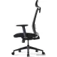 Офисное кресло Bestuhl S30 Black Pl с подголовником и подлокотником черная сетка/серая ткань