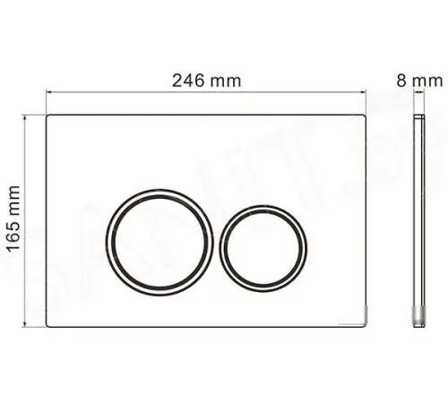 Унитаз подвесной Roxen Antares 530185-01 в комплекте с инсталляцией StounFix Dual Fresh 6 в 1 966181 кнопка: бежевый