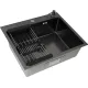 Кухонная мойка ARFEKA ECO AR мойка 600*500, коландер, дозатор BLACK DECOR VOLCANIC ROCK