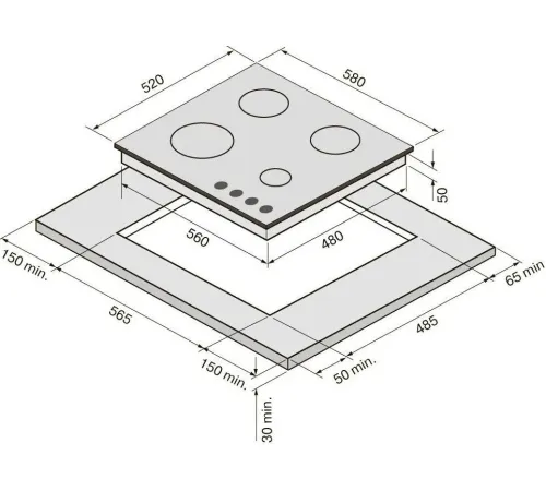 Варочная панель Krona Nebel 60 WH W