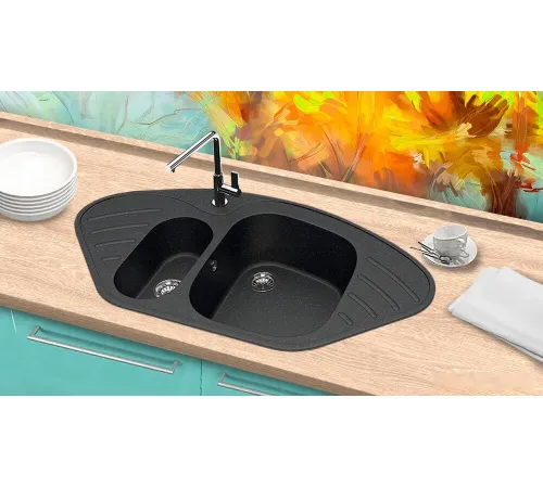 Кухонная мойка Berge BR-9550 черный матовый