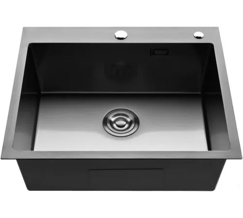 Кухонная мойка Roxen Simple 560220-55B PVD графит с коландером и дозатором