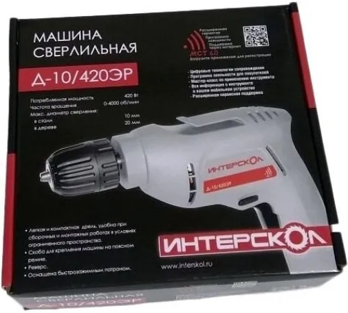 Безударная дрель Интерскол Д-10/420ЭР