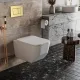 Унитаз подвесной Roxen Boro в комплекте с инсталляцией StounFix Dual Fresh 6 в 1 968466 кнопка: брашированное золото
