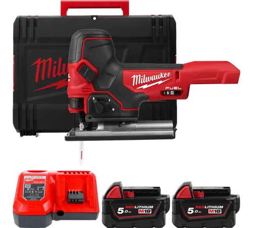 Электролобзик Milwaukee Fuel M18 M18FBJS-502X 4933464800 с 2-мя АКБ, кейс