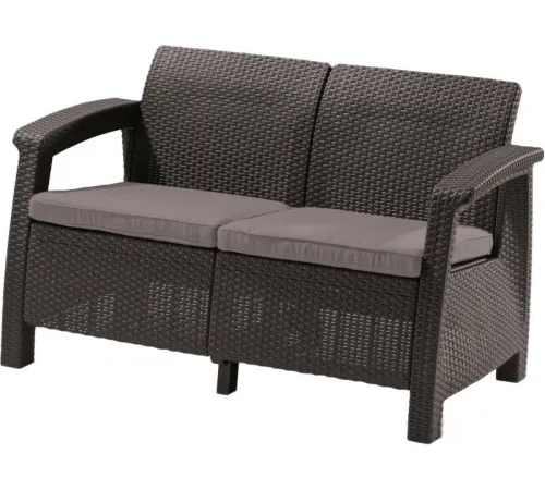 Садовый диван Keter Corfu Love Seat коричневый