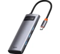 USB-хаб Baseus Metal Gleam Series Multifunctional HUB Type-C Hub Docking Station CAHUB-CX0G