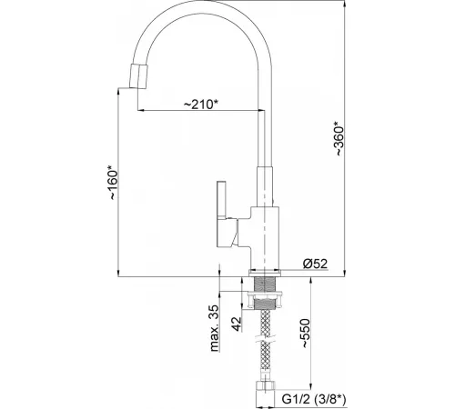 Смеситель Rubineta Flexy-33 BK