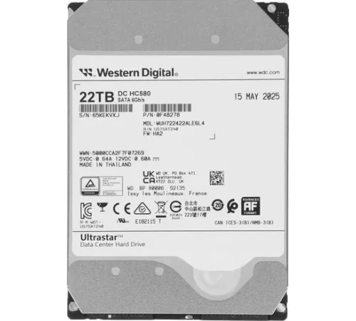 Жесткий диск WD Ultrastar DC HC580 22TB WUH722422ALE6L4