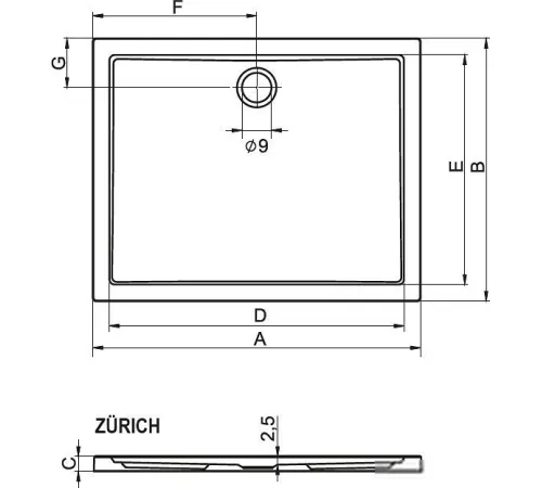 Душевой поддон Riho Zurich 120x80 [DA74]