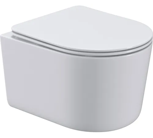 Унитаз подвесной Roxen Simple compact в комплекте с инсталляцией StounFix Dual Fresh 6 в 1 968026 кнопка: золото глянцевое