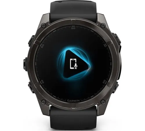 Умные часы Garmin Fenix 8 Sapphire 51мм угольно-серый DLC, пепельно-черный силиконовый ремешок