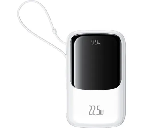 Внешний аккумулятор Baseus Qpow Pro+ Digital Display Fast Charge 22.5W 10000mAh белый