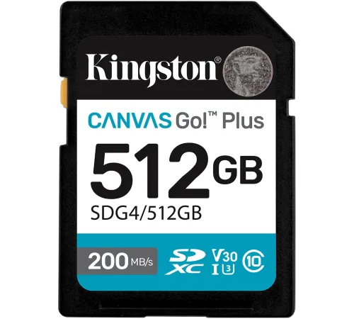 Карта памяти Kingston Canvas Go! Plus SDXC 512GB SDG4/512GB