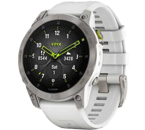 Умные часы Garmin Epix Sapphire Gen 2 серебристый титан/белый