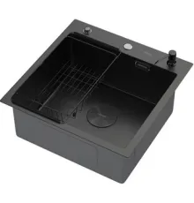Кухонная мойка ARFEKA ECO AR мойка 500*500 POP-UP, коландер F, дозатор BLACK