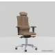 Офисное кресло Kulik System Elegance азур/хром, карамель с подголовником