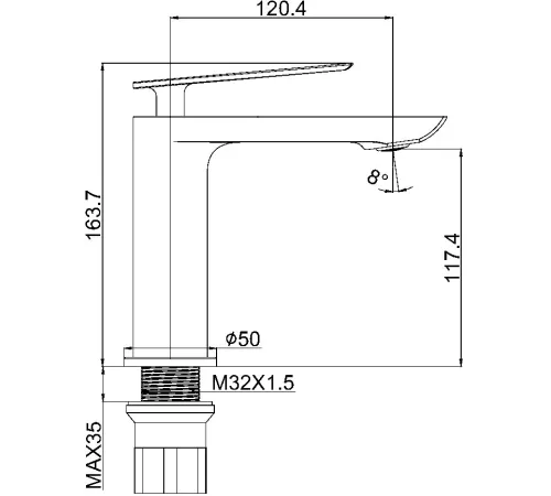 Смеситель Maxonor Pure Life PL1095-8