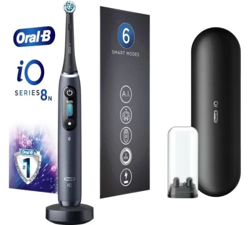 Электрическая зубная щетка Oral-B iO 8n черный, 1 насадка