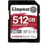 Карта памяти Kingston Canvas React Plus SDXC 512GB SDR2V6/512GB