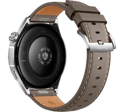 Умные часы Huawei Watch GT 6 46 мм серебристый, с коричневым кожаным ремешком, международная версия