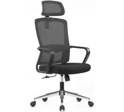 Офисное кресло SitZone U-060A сетка/ткань, черный, крестовина хром