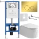 Унитаз подвесной Roxen Royal Matt в комплекте с инсталляцией StounFix Dual Fresh 6 в 1 968254 кнопка: золото