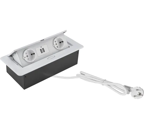 Сетевой фильтр CACTUS CS-SOCKET-EU/USBA-WH