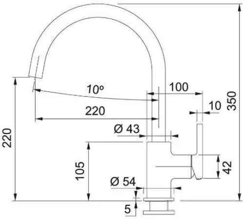 Смеситель Franke Lina XL 115.0626.019 черный матовый