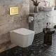 Унитаз подвесной Roxen Cube в комплекте с инсталляцией StounFix Dual Fresh 6 в 1 968469 кнопка: брашированное золото