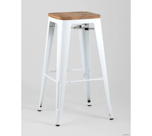 Табурет Stool Group TOLIX WOOD барный белый глянцевый